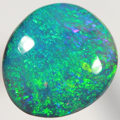 SOLID SEMI BLACK OPAL Bright golden Green Harlequin pattern SEE VIDEO 